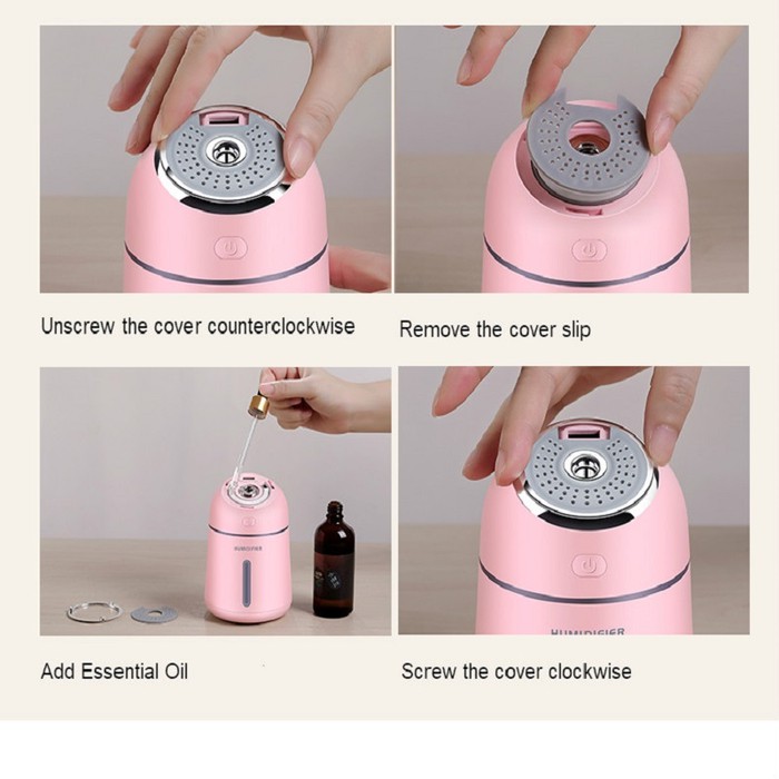 Air Ultrasonic Humidifier Creative 3 IN 1 USB Little Q Aroma Ess 330ml