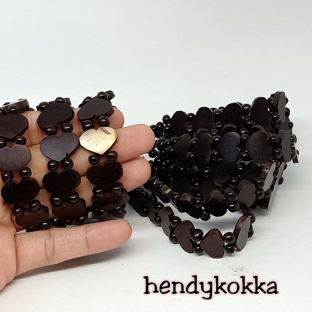 10 gelang kokka kaukah plat love full hitam