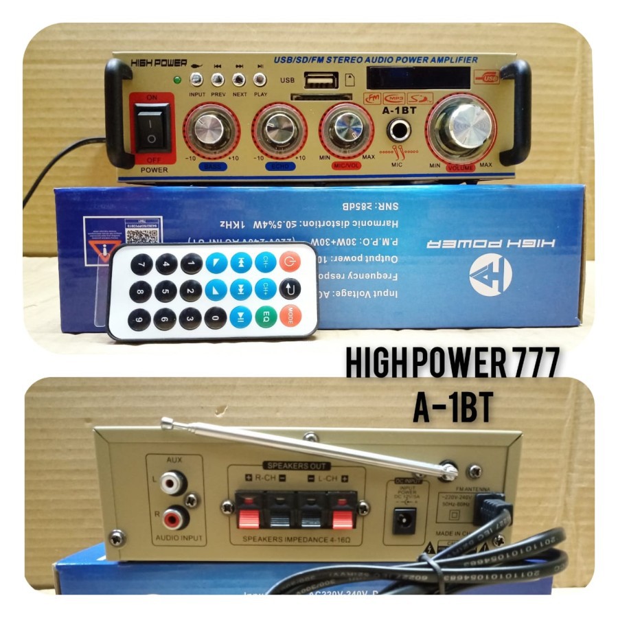 AMPLIFIER MINI HIGH POWER TYPE 777 A-1BT BLUETOOTH AMPLIFIER