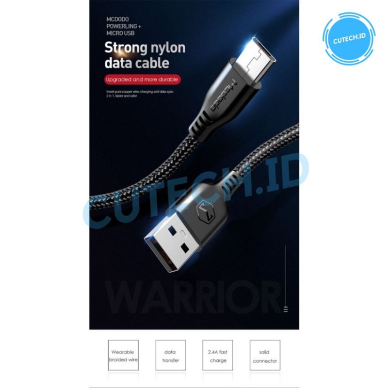 MCDODO KABEL DATA MICRO USB FAST CHARGING NYLOD BRAIDED QC 4.0