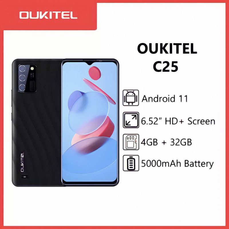 Oukitel C25 6.517" HD+ 5000mAh Android11 4GB+32GB HandPhone 13MP Camera SmartPhone

