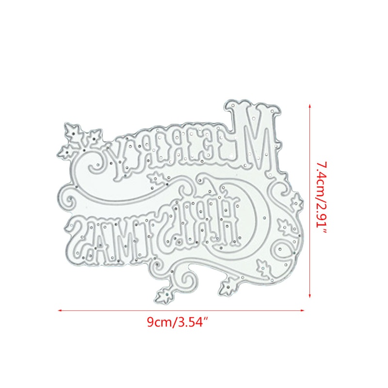 Cetakan Stensil Cutting Dies Motif Merry Christmas Bahan Metal Untuk Scrapbook / Craft DIY