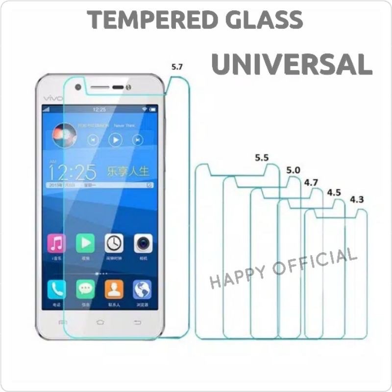 TEMPERED GLASS UNIVERSAL 4in/4,7in/5in/5,3in/5,5in