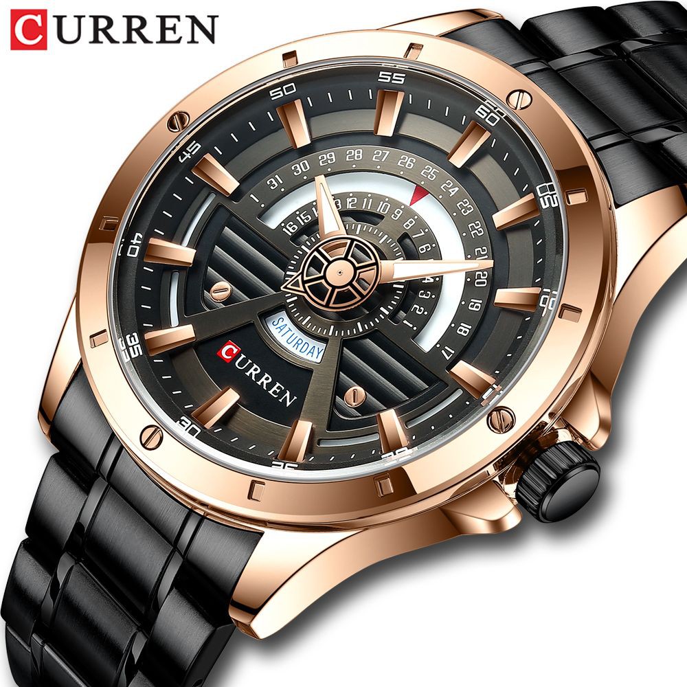 CURREN 8381 Jam Tangan Pria Analog Stainless Steel Chronograph Aktif WATCHKITE WKOS