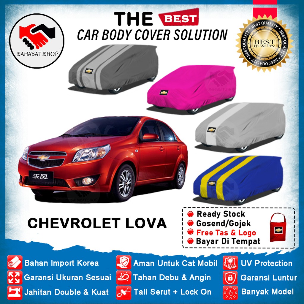 Sahabat Body Cover Mobil Lova / Sarung Penutup Chevrolet Lova Outdoor 2006 2007 2008 2009 2010 2011 2012 2013 / Selimut Tutup Mantel Jas Pelindung Mantol Kerudung Terpal Kelambu Pembungkus Kerodong Mobil Sedan Lova Taxi Waterproof Anti Air Model Biru