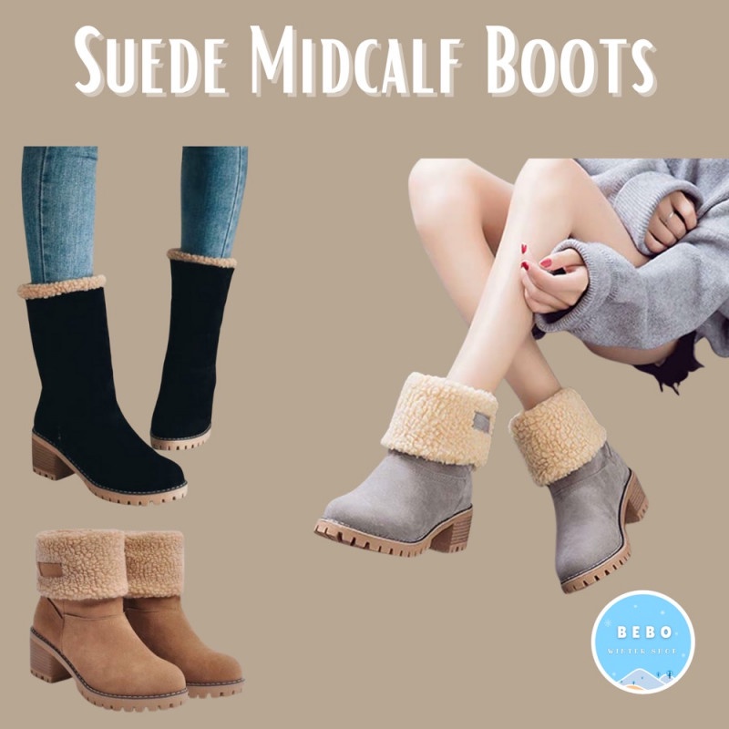 Sepatu bot bulu wanita musim dinginWinter suede boots women