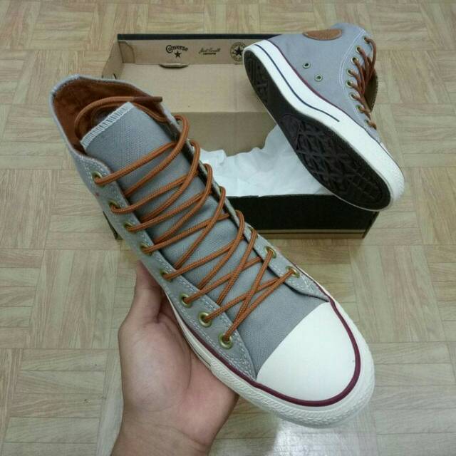 Sepatu Converse Premium Classic Grade Original High Grey Abu Sneakers Vietnam Pria Wanita Hadiah