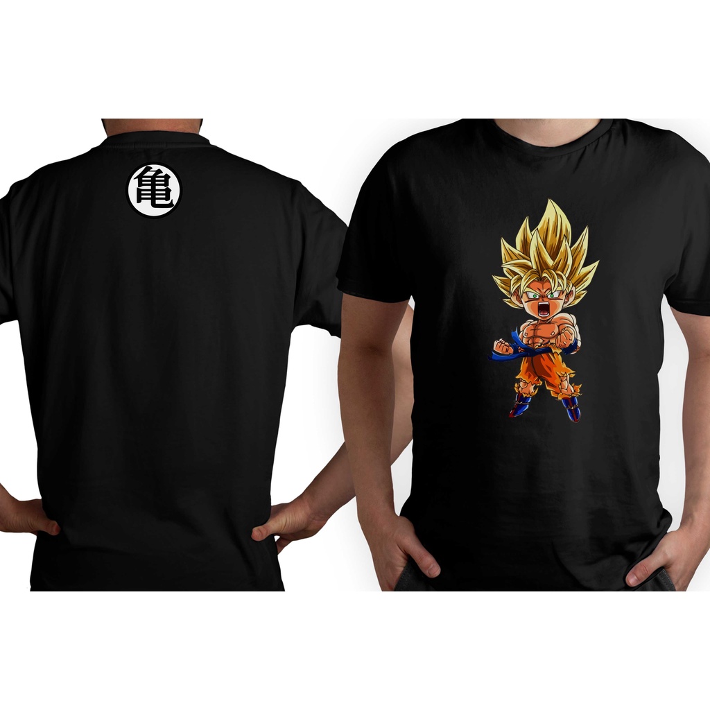 Baju Kaos Distro // Kaos Unisex motif Goku Dragon Ball // Sablon Digital