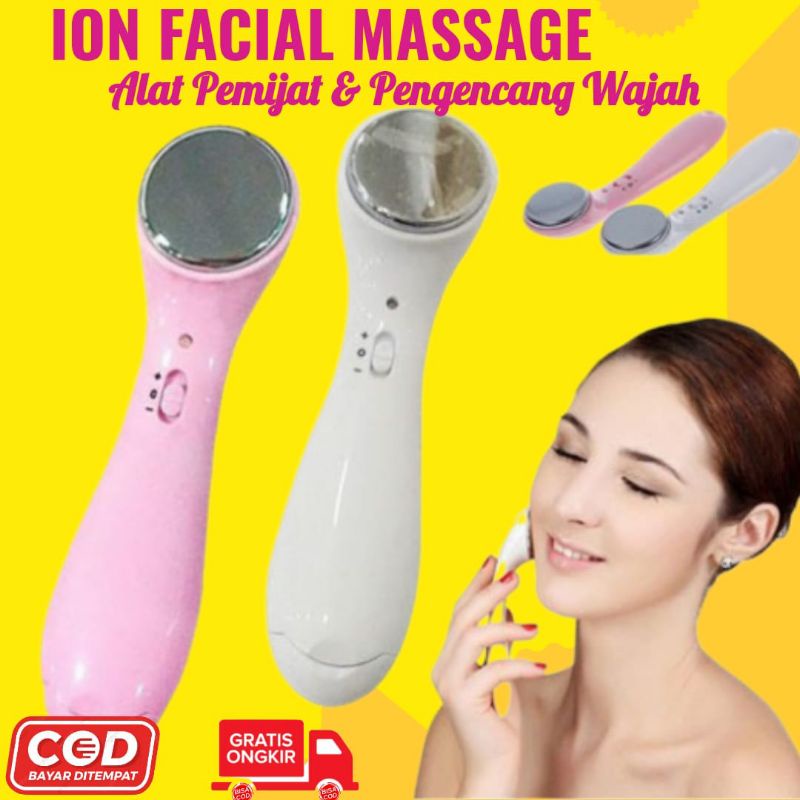 BISA COD PROMO Alat Setrika Wajah / Alat Pemijat Kulit Wajah dan Leher - ION FACE MASSAGER  - Random