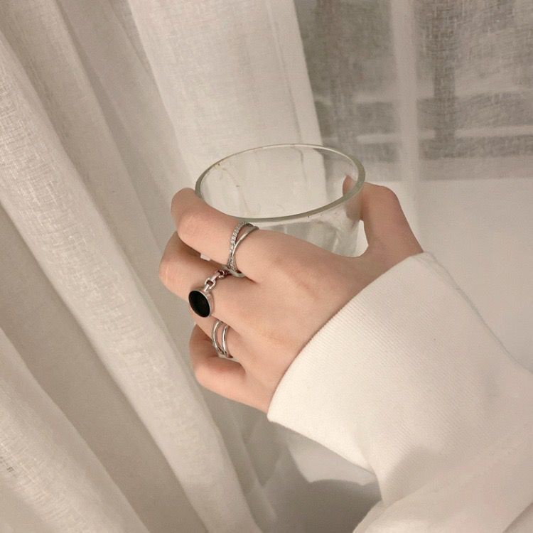 3PCS Korean Fashion Design Geometric Open Ring Temperament Ring Dongdaemun Index Finger Rings for Women