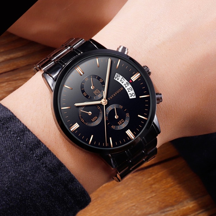 BEST DEALS VAVAVOOM 214 JAM TANGAN PRIA BUSINESS STAINLESS STEEL ANALOG QUARTZ ORIGINAL TAHAN AIR