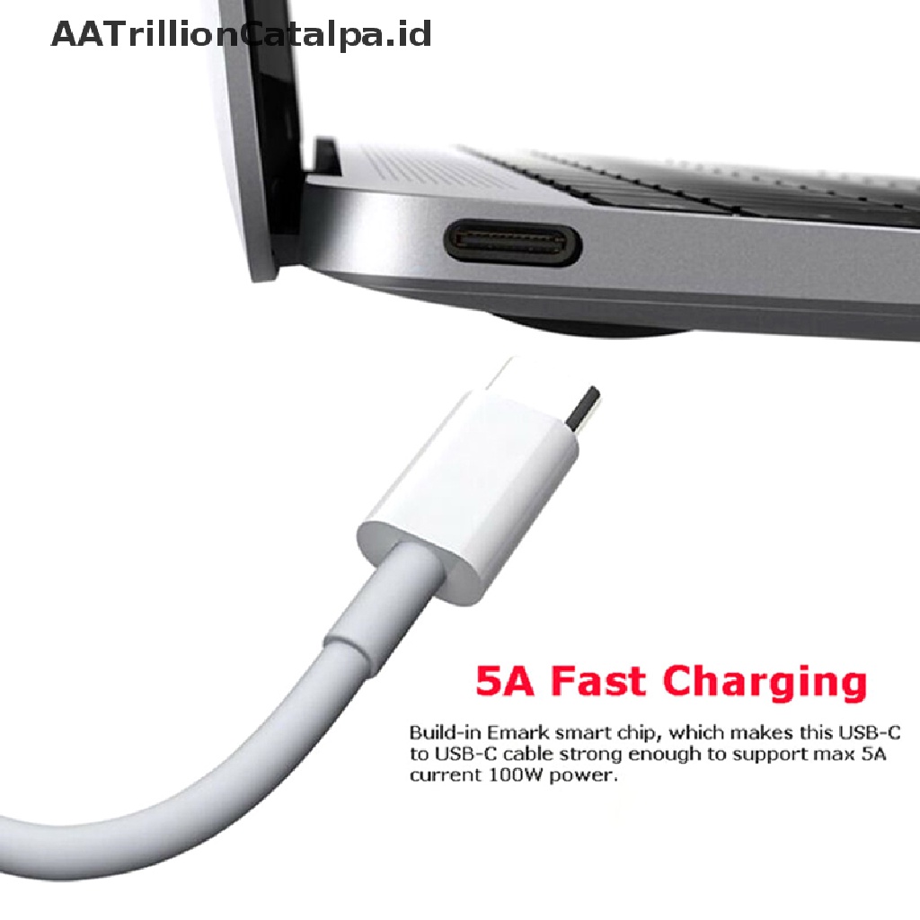 (AATrillionCatalpa) 100w 5A PD Kabel Charger USB Tipe C Ke USB Tipe C Fast Charging 4.0 Tipe C