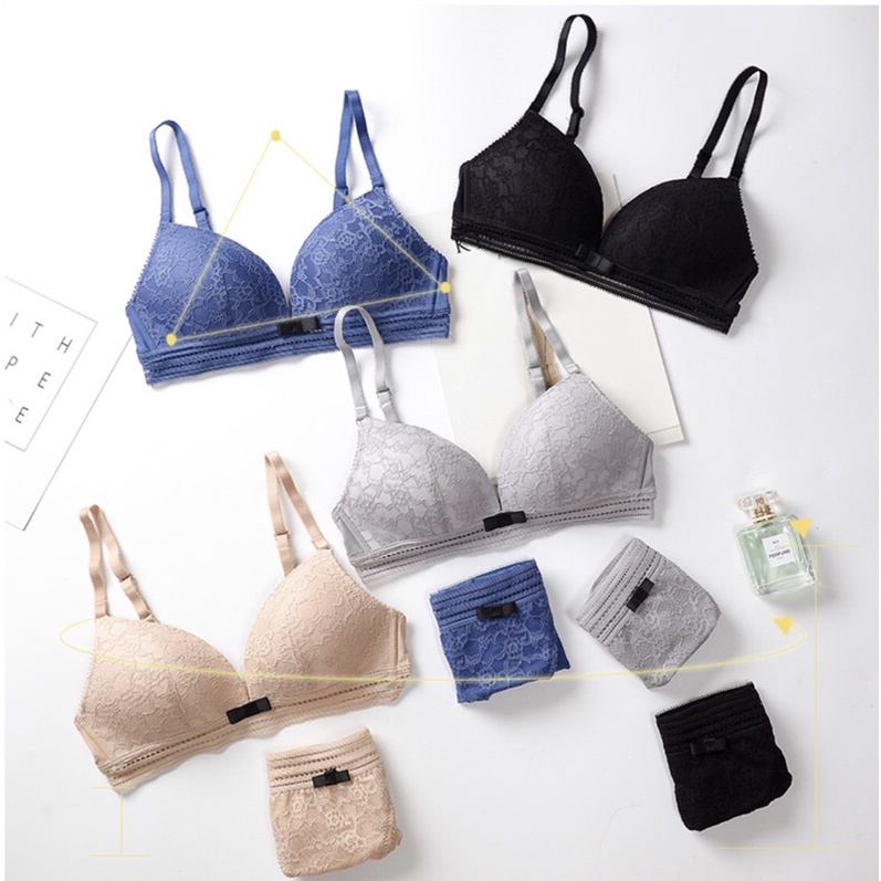 Bra Set Sexy Bralette (BS74) Pakaian dalam satu set Bra dan Panty