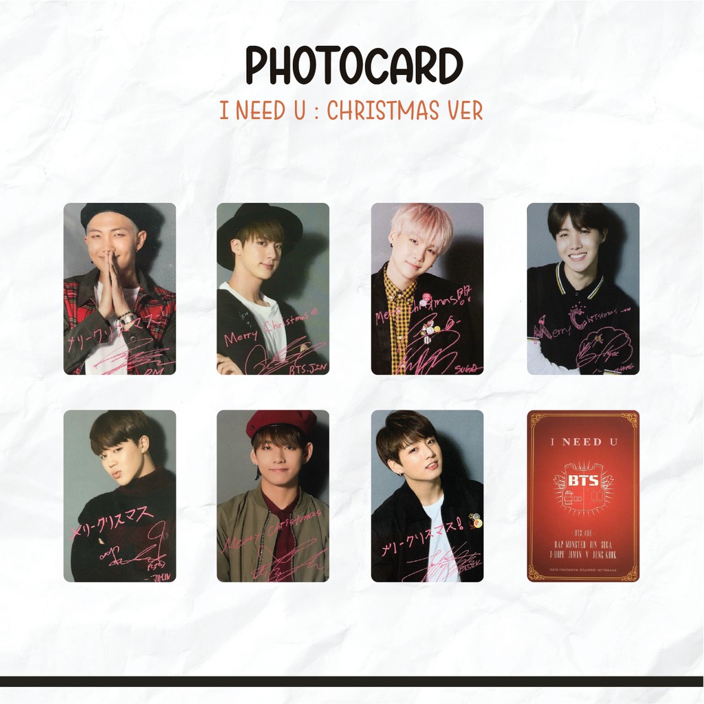 BTS / I NEED U クリスマストレカ　ジン　限定　ポニキャ　公式 BTS I NEED U ポニキャ限定 クリスマストレカ ジン