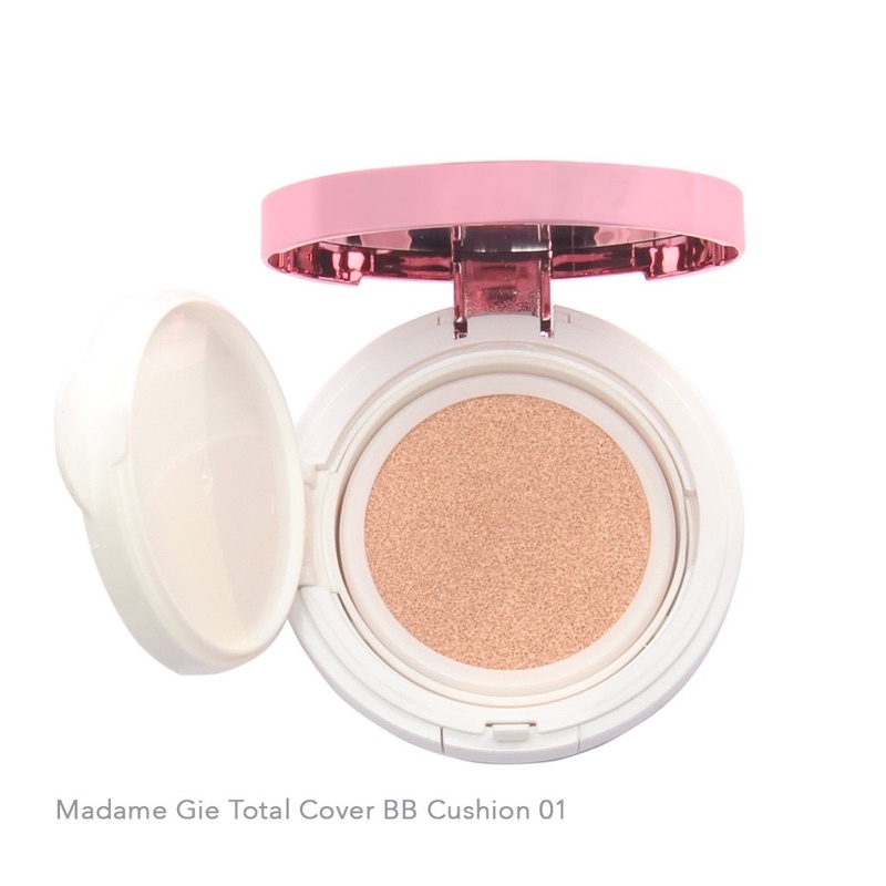 MADAME GIE Total Cover BB Cushion Indonesia / Primer BB Foundation Loose Powder Lipstick Eyeshadow Blush On Eyeliner Eyebrow Mascara Lipstick Lip Matte Gloss Balm Kutek / Facial Wash Toner Essence Serum Sunscreen Moisturizer Cream Mask Masker Lipill Paket