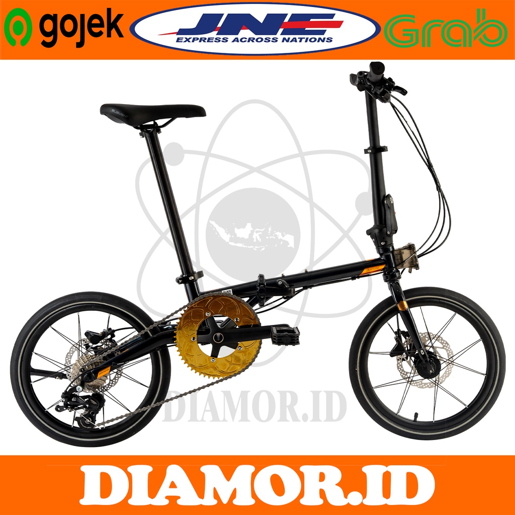 Sepeda Lipat 16 inch Element Troy 10 Speed Chainring Gold New 2022