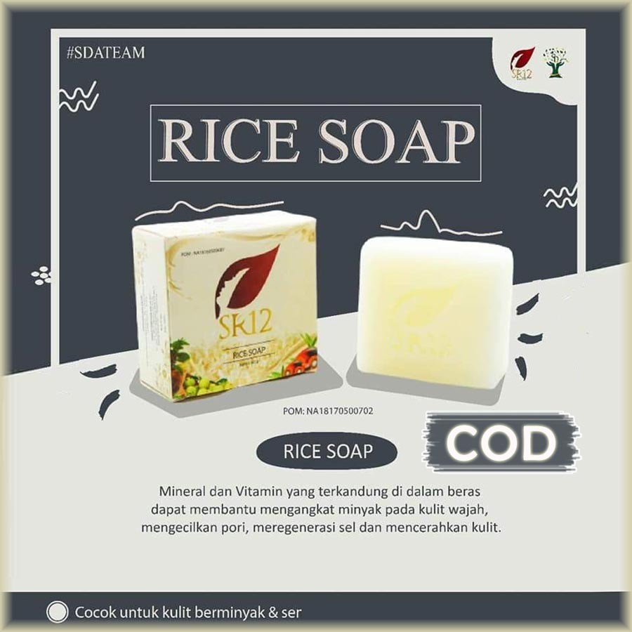 Sabun Beras SR12 Rice Soap SR 12 Sabun Pembersih Wajah Penghilang Jerawat Flek Hitam Minyak