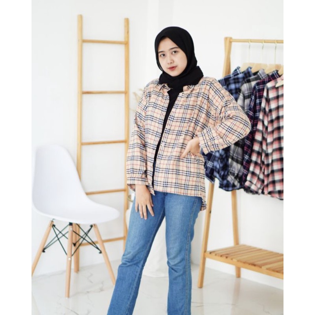 BERLY FLANNEL SHIRT/KEMEJA FLANEL JUMBO/FLANNEL JUMBO/KEMEJA OVERSIZE/FLANEL CEWEK