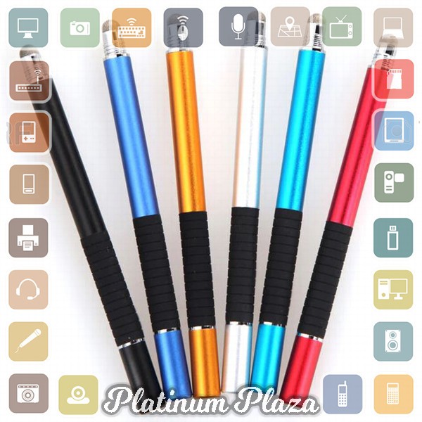 2 in 1 Fine Point Stylus Capacitive Touch Pen for Smartphone Tablet - ST-2008 - Black`R0B1NJ-