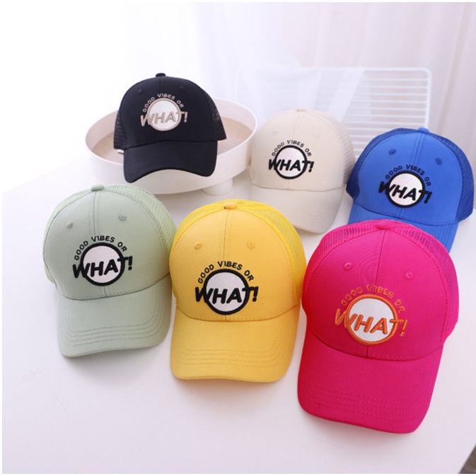 kiddiwear TOPI FASHION ANAK FASHION HAT TOPI BASEBALL GOOD VIBES OF WHAT! JARING