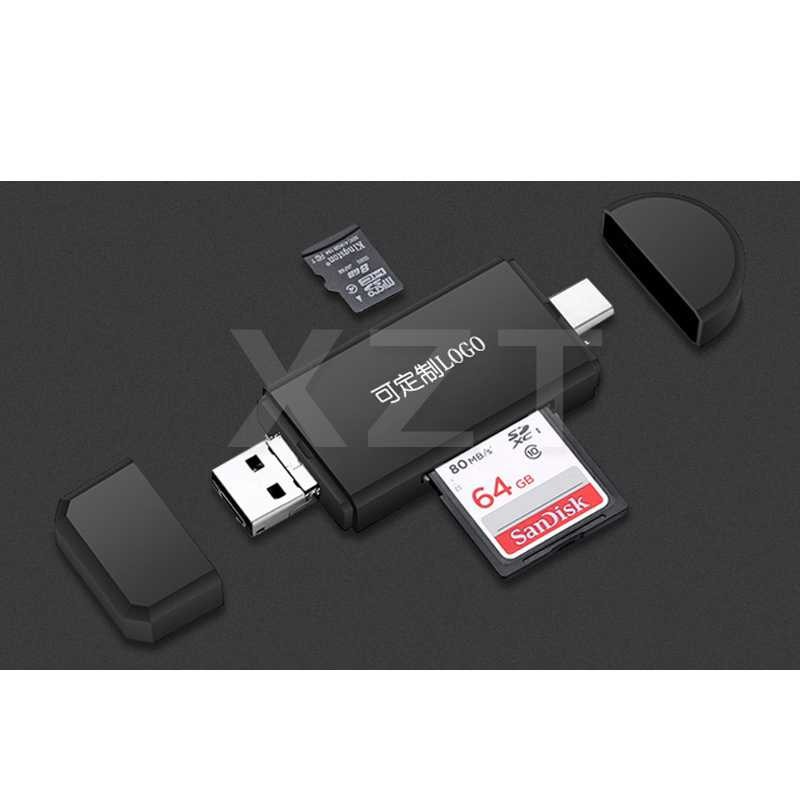 Hot Promo ! Memory Card Reader OTG 3in1 USB Type C+USB Type A+Micro USB - YC320