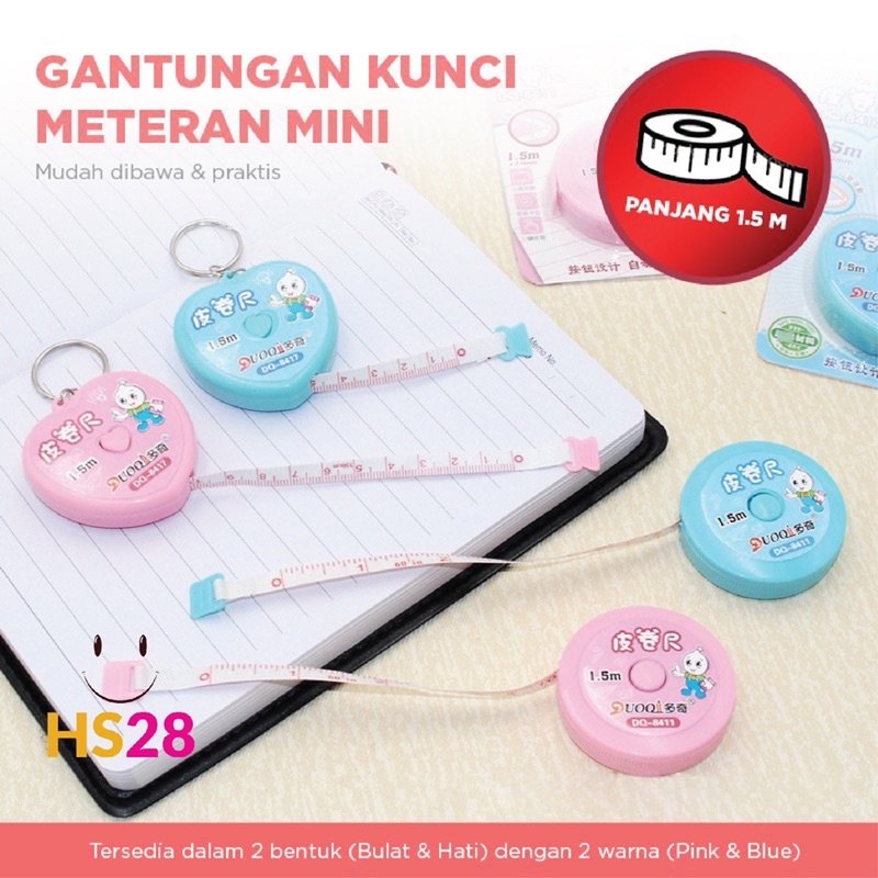 

Meteran Mini Plastik Pita Fiberglass 1.5M