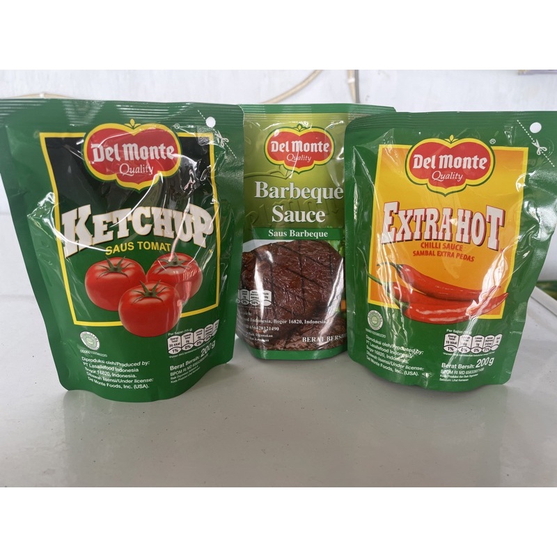 

DELMONTE | EXTRA HOT,SAUCE TOMAT,BERBEQUE SAUCE