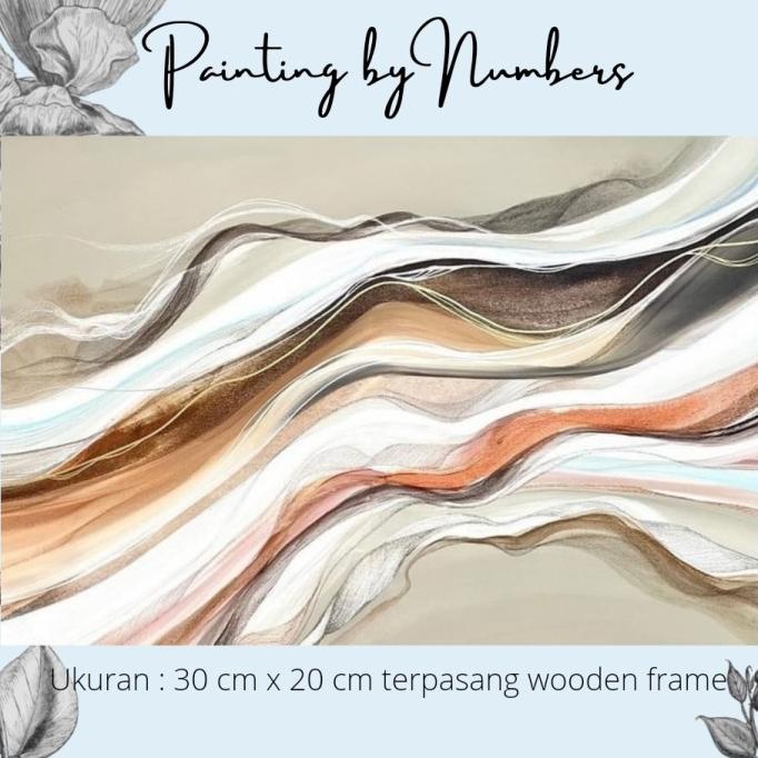 

DIY painting by number 30x20cm kerajinan tangan - light marble art