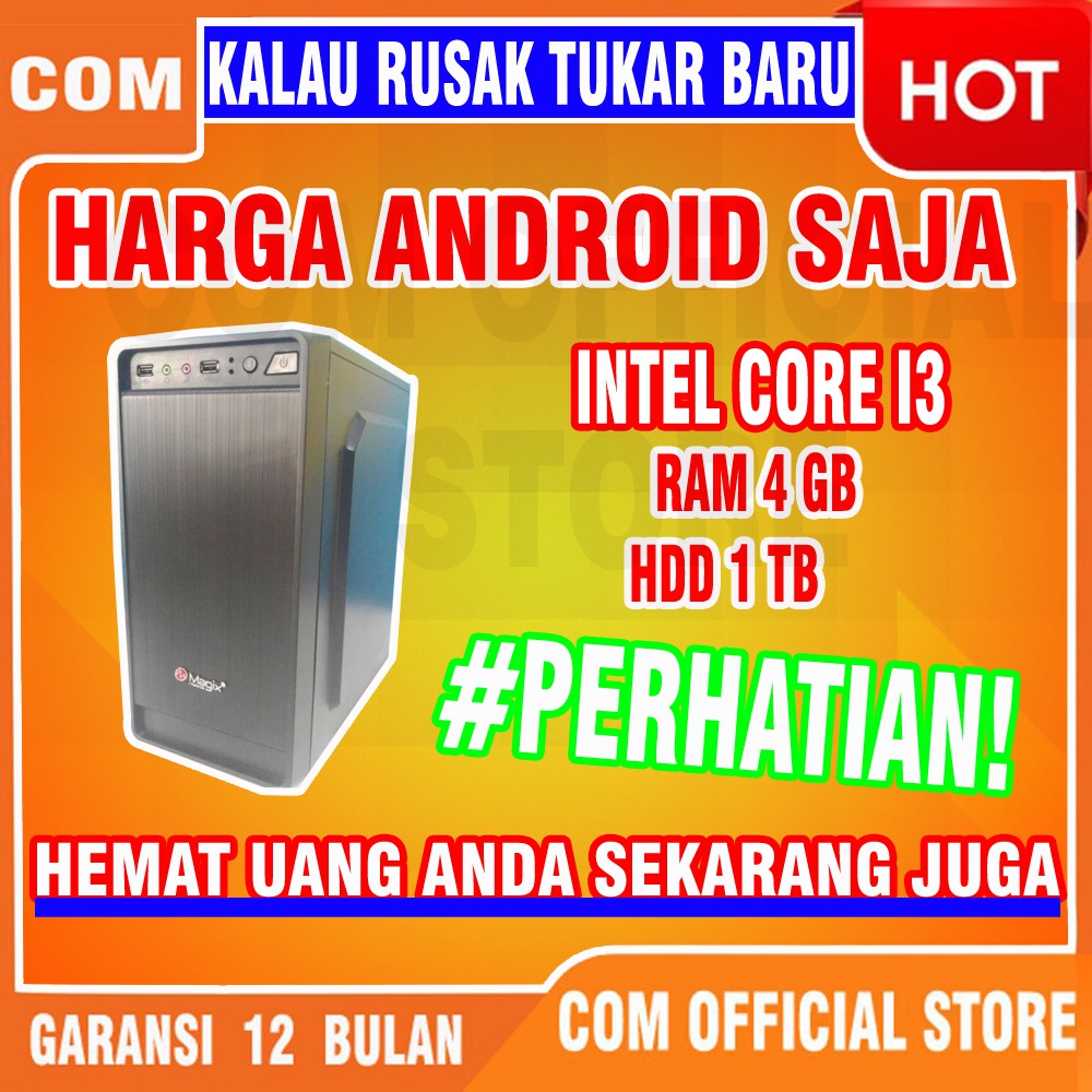 Bergaransi (GGP) cpu pc computer komputer CORE I3 4 GB rakitan kantor murah GARANSI 1 TAHUN RUSAK