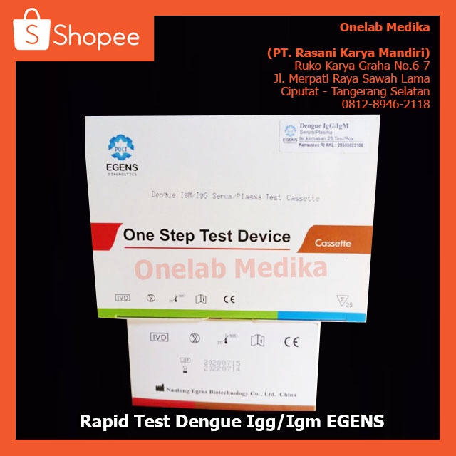 Rapid Test Demam Beradarah Dengue Igg/Igm Alat Tes AntiBody Igg Igm Alat Cek Virus Dengue