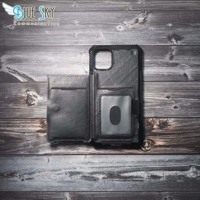 HARDCASE CASE POCKET CARD HOLDER LEATHER IPHONE 11 PREMIUM KEREN