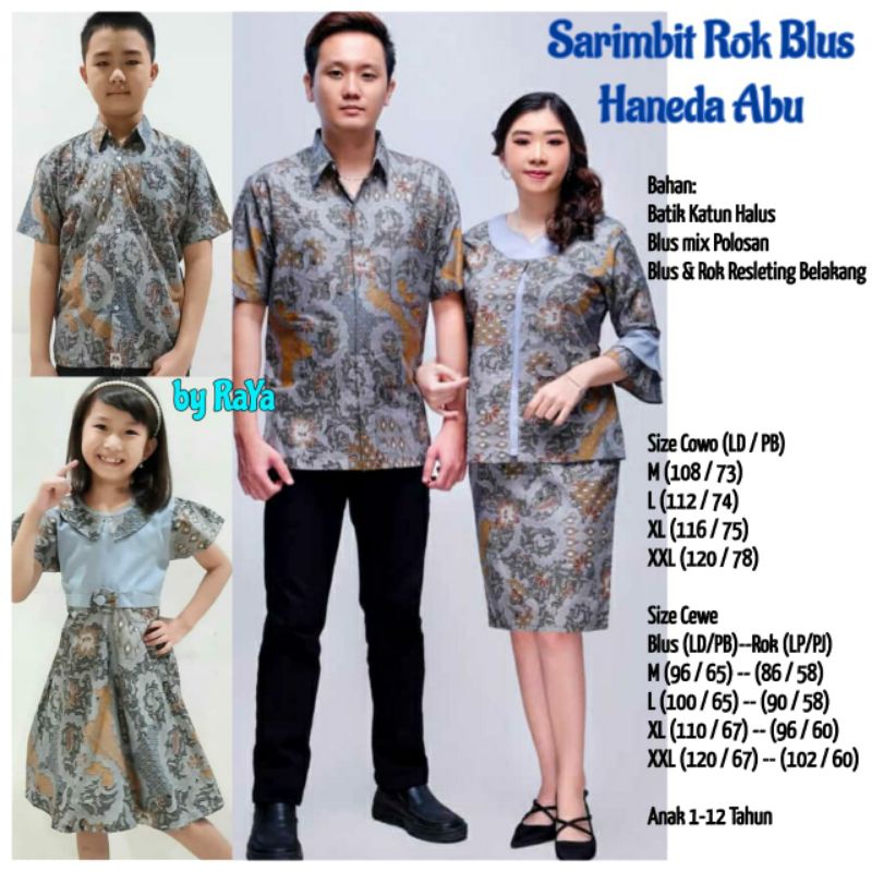 Sarimbit Kebaya Batik Keluarga Exclusive Rok blus SKJ BROKLAT Couple Batik Natal Family Anak Cowok d