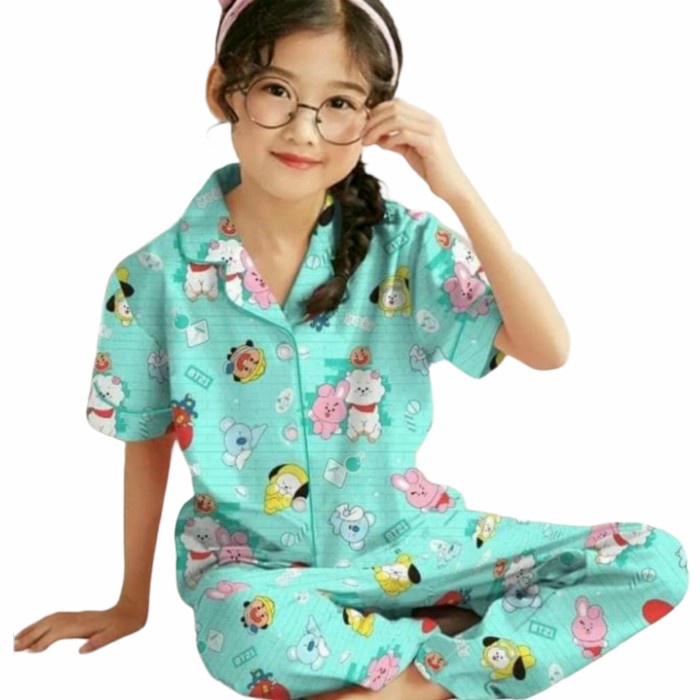 Piyama baju tidur anak anak 1-10 tahun  motif BTS