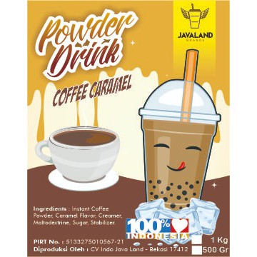 Javaland Bubuk Minuman Rasa Coffee Caramel / Kopi Karamel 1Kg - Regular Plain | Bubble Powder Drink Boba