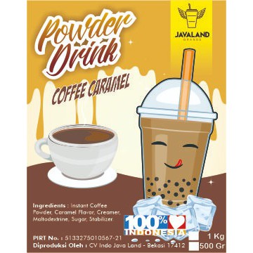 Javaland Bubuk Minuman Rasa Coffee Caramel / Kopi Karamel 1Kg - Regular Plain | Bubble Powder Drink Boba