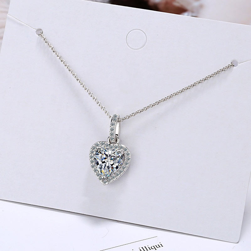 Pandora Kalung 925 Silver Cubic Zirconia Bentuk Hati Untuk Wanita