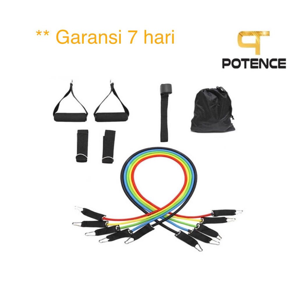 POTENCE 11 in 1 PRO Resisntance Band Set Fitness Gym Pilates Yoga