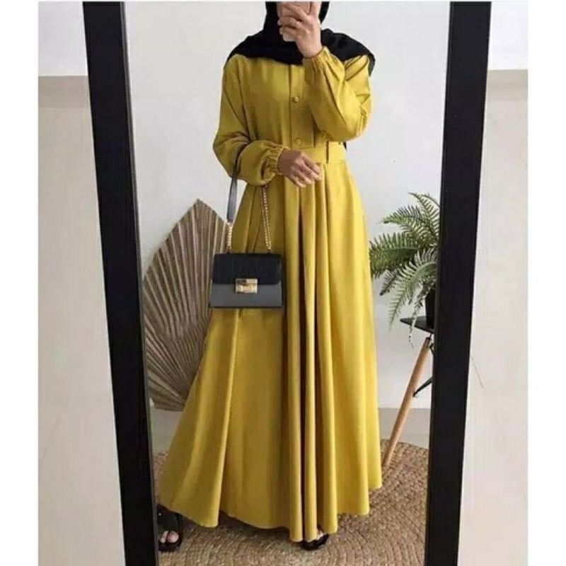 [ BISA COD ] GAMIS MONA (free belt) Fit to XL /PAKAIAN MUSLIM/GAMIS WANITA