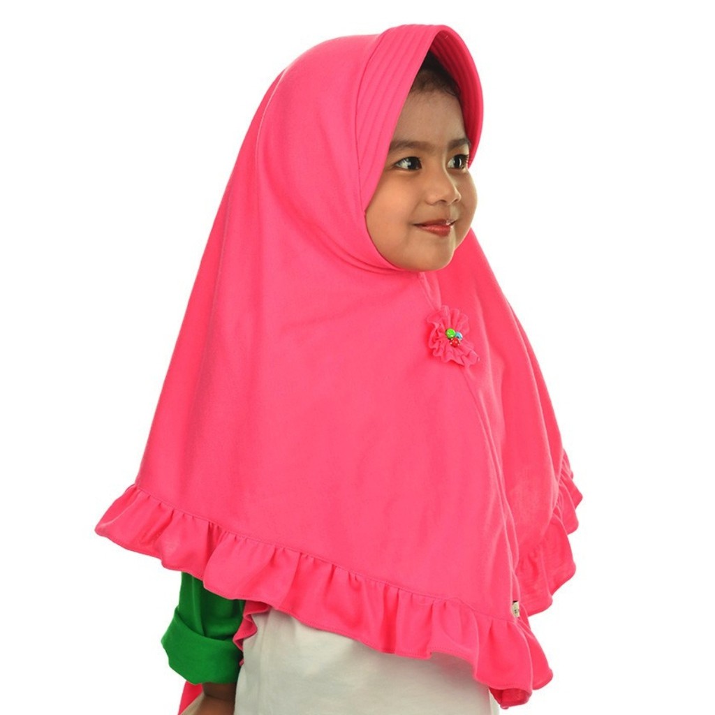 AMANDA TSABITA Jilbab Bergo Kerudung Hijab Pakaian Baju Anak Perempuan Instan usia 3 - 6 tahun Size 