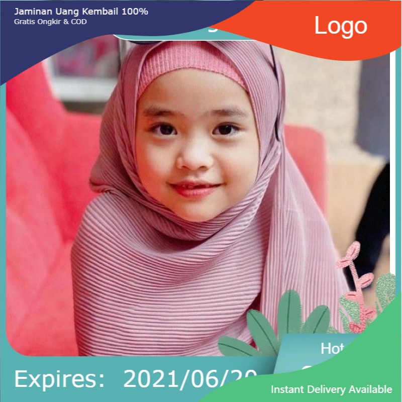 grosir murah meriah/oppung store/ Pashmina Plisket Anak / jilbab plisket pashmina / pasmina plisket 