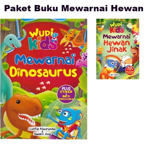 Paket Buku Mewarnai Dinosaurus dan Hewan Jinak - Penunjang Pelajaran TK