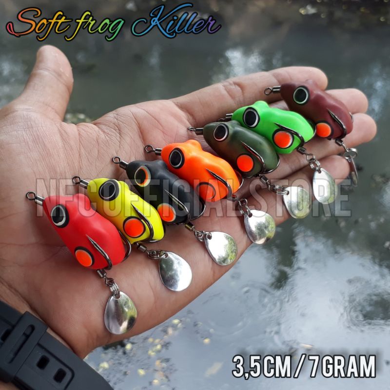 Soft frog killer 3,5 cm / 7 gram LONG CAST Umpan Gabus medium up dan Toman