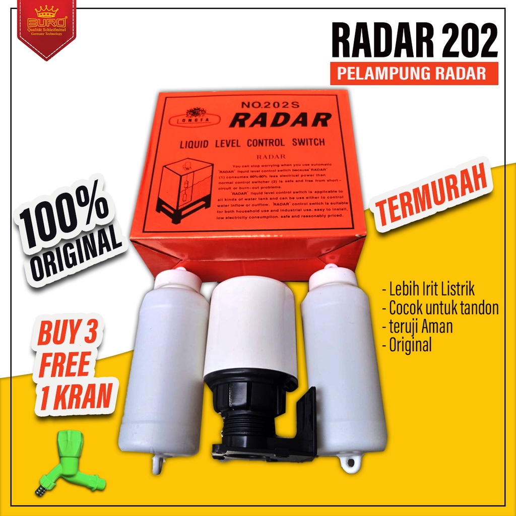 Pelampung air radar otomatis tandon original asli orange