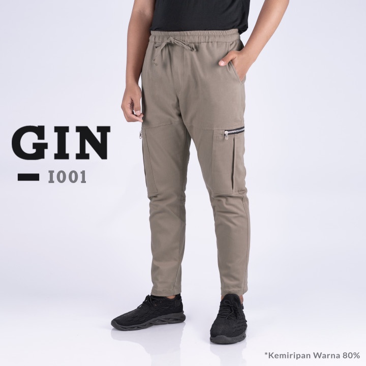 Celana Cargo Panjang GIN Pria Dewasa / Celana Kargo Panjang Muslim Murah / Celana Cargo Panjang Slim