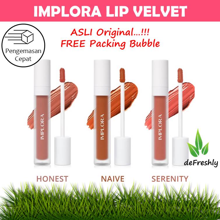 IMPLORA Lip Velvet 4,6 gram | Lipvelvet | Lipstik | Lip Cream | BPOM kosmetik bibir