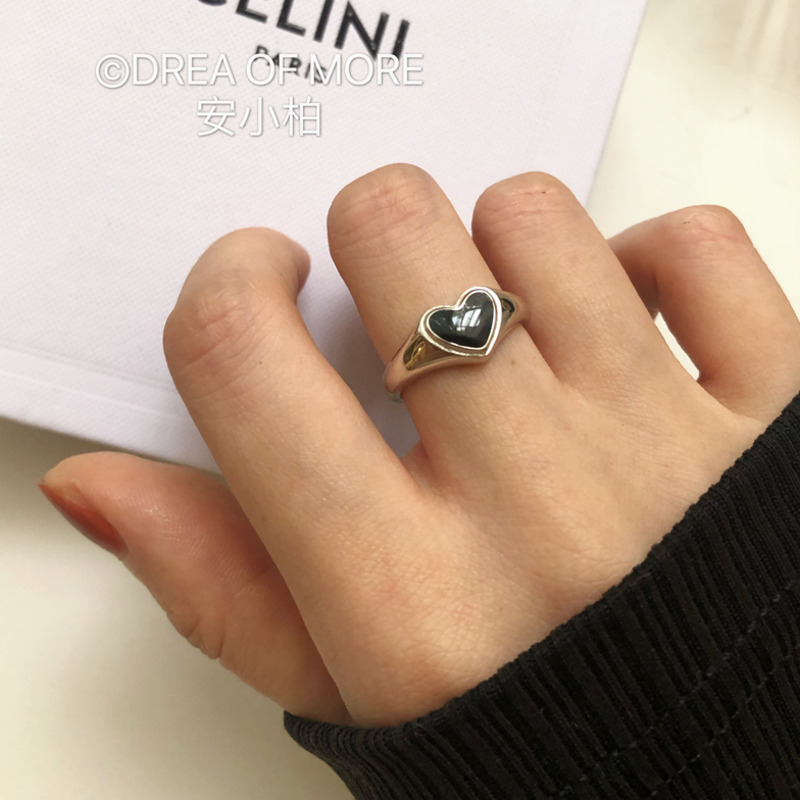 Black Love Ring Trendy Korea Simple Hip-hop