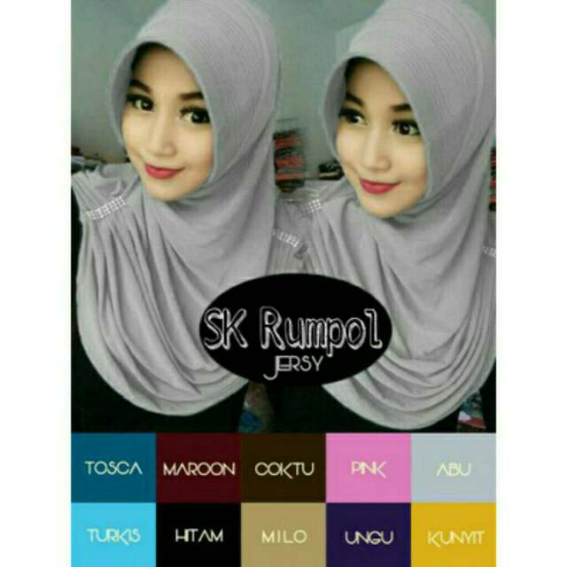 Kerudung / hijab / jilbab Rumana kerut samping permata