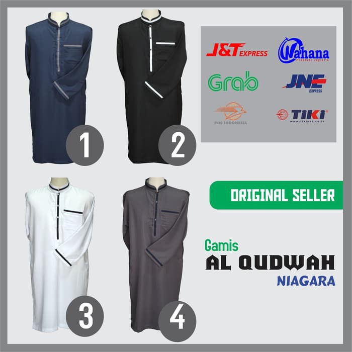 Gamis pria Gamis Pria Kurta Al Qudwah Lengan Panjang Niagara ORIGINAL SELLER Jubah pria