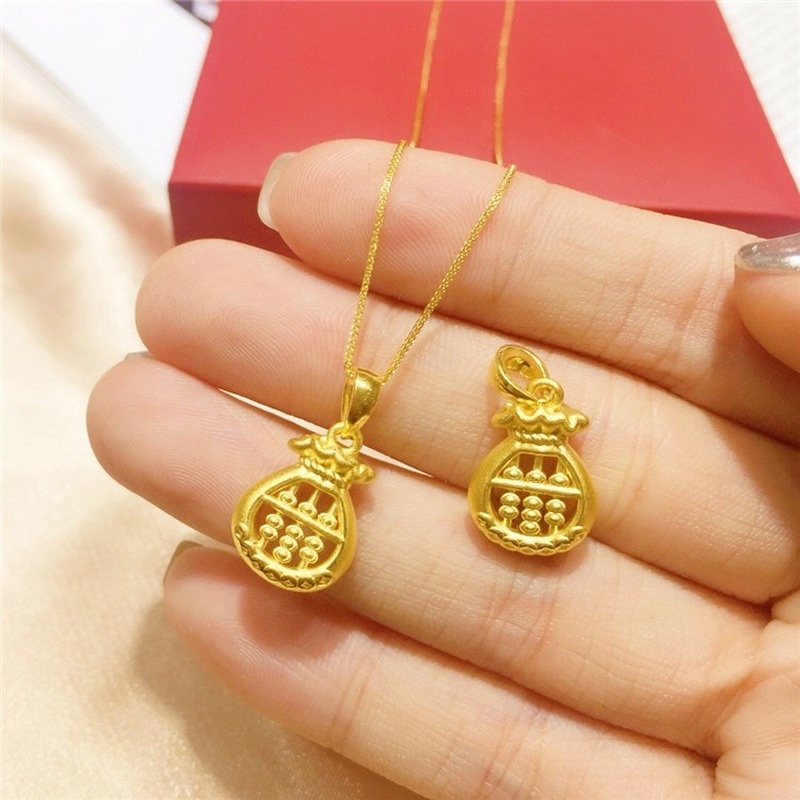 [Ready Stock]Fashion Gold Plated Abacus Pendant Characteristic Fortunate Necklace