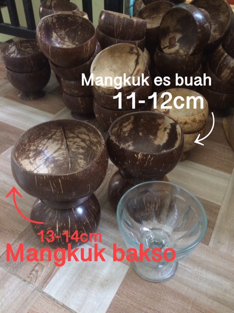 Mangkuk batok kelapa mangkok tempurung kelapa halus dan elegan